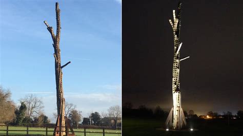 Artist's 60ft tree sculpture felled 'without his knowledge' - BBC News