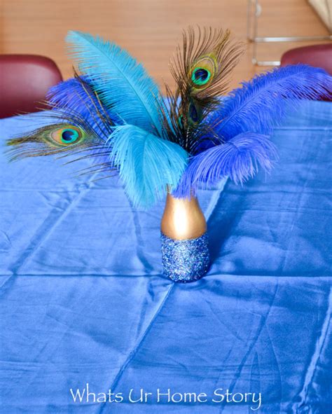 Peacock and Ostrich Feather Centerpiece for Peacock themed parties ...