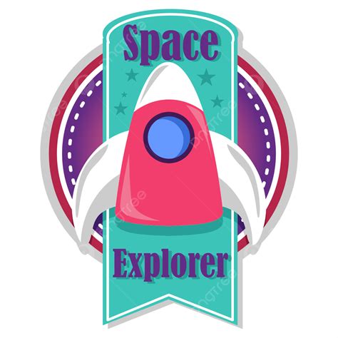 Space Explorer With Rocket Badge, Vector, Label, Space PNG Transparent Image and Clipart for ...