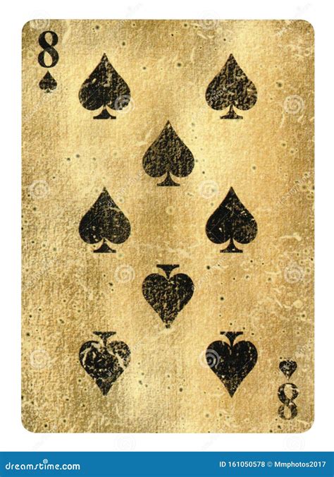 Eight of Spades Vintage Playing Card - Isolated on White Stock Photo - Image of casino, gaming ...