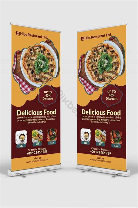 Delicous Food Banner Stand,Signage standee,Roll-up stand Template | PSD Free Download - Pikbest