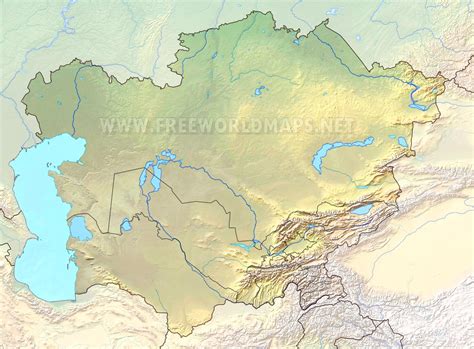 Central Asia Physical Map