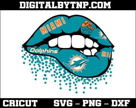 Miami Dolphins lips svg cut file for cricut silhouette cameo, Miami ...