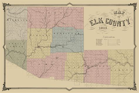 Elk County Pennsylvania - Philed 1855 - 34.21 x 23 - Walmart.com - Walmart.com