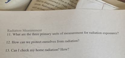 SOLVED: Radiation Measurement 11. What are the three primary units of ...