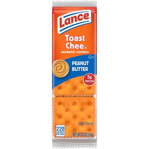 Lance Sandwich Crackers, ToastChee Peanut Butter, Individual Pack - Walmart.com - Walmart.com