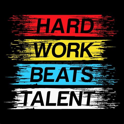 Hard Work Beats Talent Vector Illustration Quotes Stock Vector - Illustration of hard, work ...