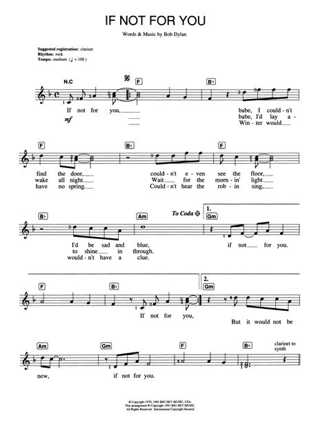 Bob Dylan - If Not For You at Stanton's Sheet Music