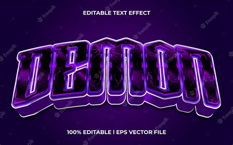 Premium Vector | Demon text effect editable modern lettering typography ...