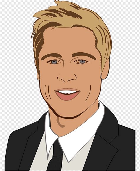 Brad Pitt Cartoon, Brad Pitt, celebrities, face, head png | PNGWing