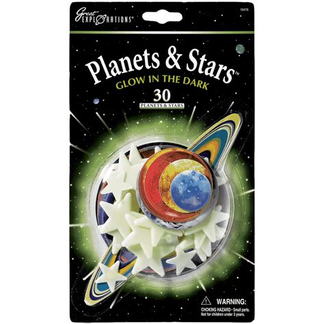 Great Explorations Glow in the Dark Adhesive Plastic Planets & Stars – sunnytoysngifts.com