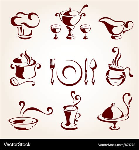 Restaurant elements set Royalty Free Vector Image