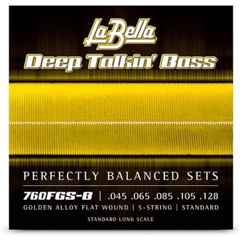 La Bella Deep Talkin' Bass Golden Alloy Flat Wound 5-string Bass ...