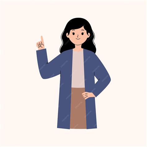 Premium Vector | Woman with pointing finger