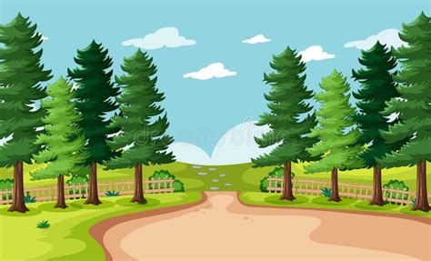 Empty Background Nature Park Scenery Stock Vector - Illustration of ...