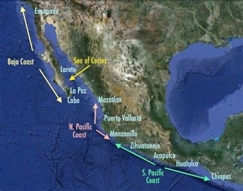 Pacific Side Of Mexico Map - Dorise Josephine