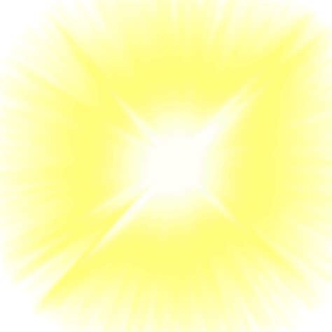 Realistic starburst lighting. Yellow sun rays and glow on transparent ...