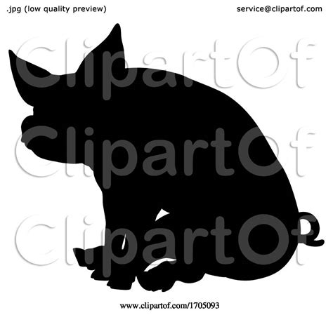 Pig Silhouette Farm Animal by AtStockIllustration #1705093