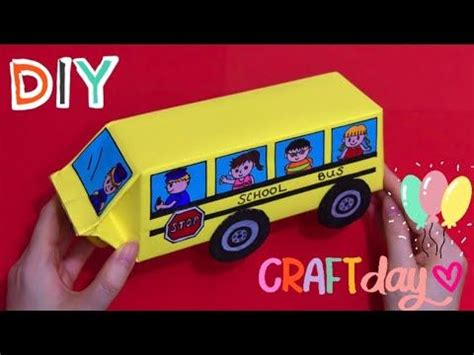Milk Carton School Bus DIY |School Bus Craft Ideas | Easy Craft for ...