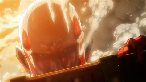 Attack on Titan - Colossal Titan Destroys Wall Maria - YouTube