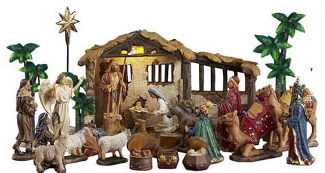 21 Piece Nativity Set - Traditional - Holiday Accents And Figurines ...