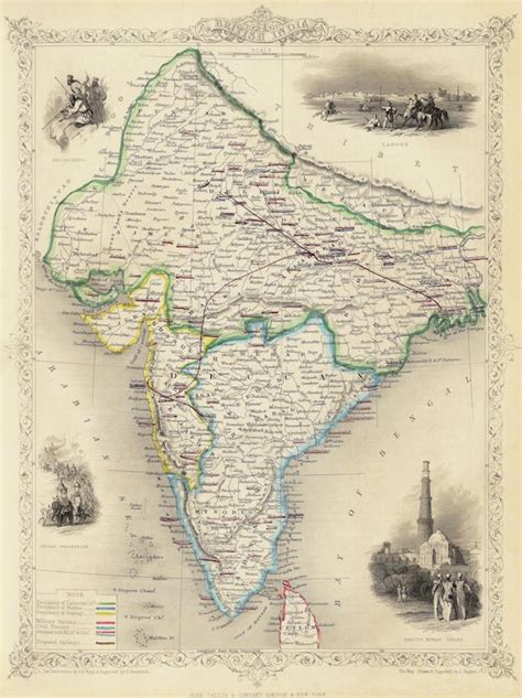 A Map of British India 1851 Map By J & F Tallis Map Antique | Etsy UK