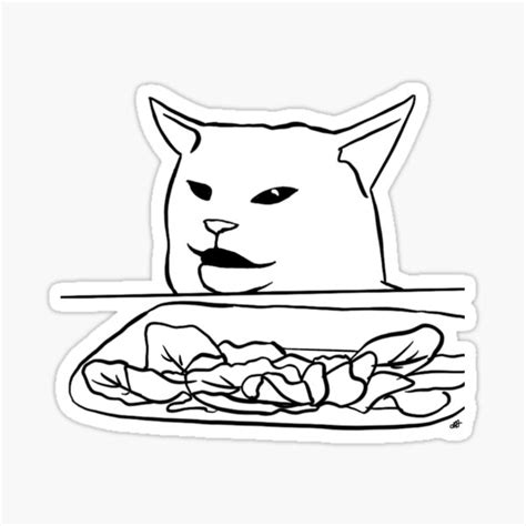 "Meme Cat with Salad" Sticker for Sale by MaddysArts | Redbubble