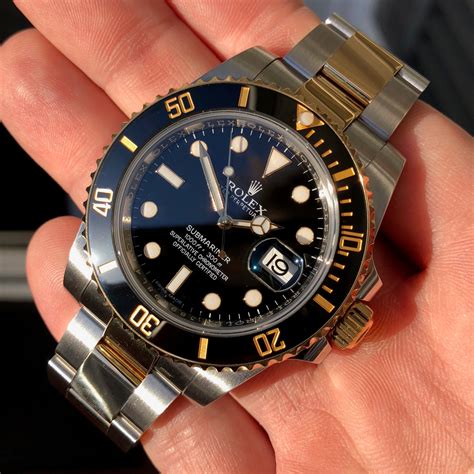 Rolex Submariner 116613 LN Black Two Tone Gold Steel Automatic Ceramic ...