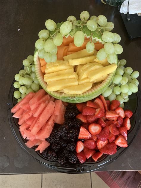 Watermelon carved fruit platter | Watermelon carving, Fruit platter, Fruit