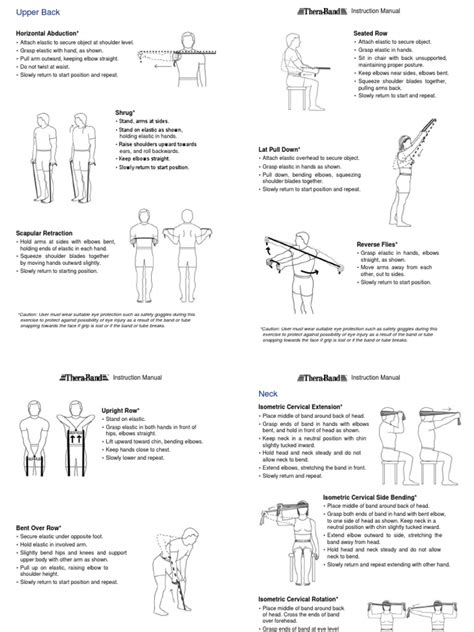 Theraband Exercises Back and Neck | PDF | Anatomical Terms Of Motion | Human Anatomy