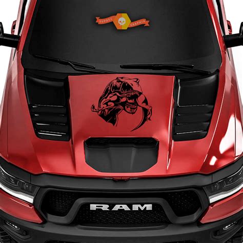 Dodge Ram Rebel 2022 + 2023 1500 TRX T-REX MANGER RAPTOR HOOD TRX TRX Vinyl Decal Graphic