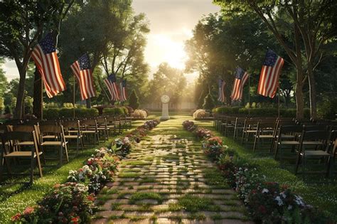 Premium Photo | Showcase a Memorial Day flag ceremony at a school