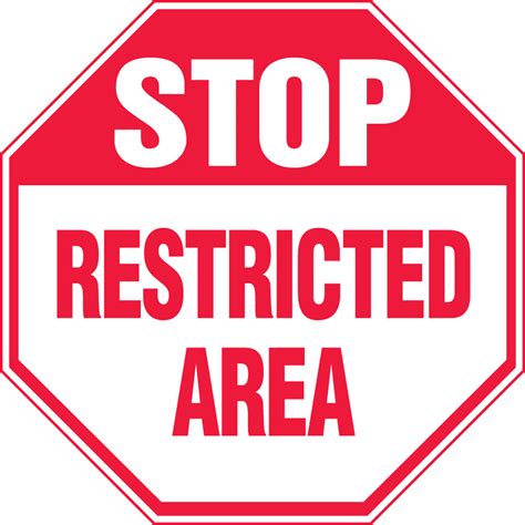 Restricted Area Stop Safety Sign MAST212