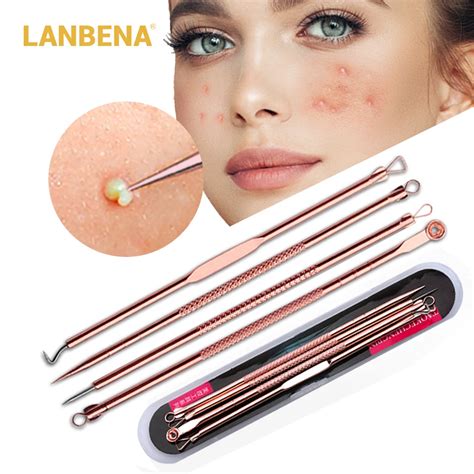 4PCS Rose Gold Acne Removal Needle Pimple Needle Blackhead Remover Acne ...