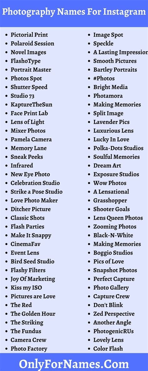 Photography Names For Instagram To Attract Everyone