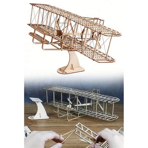 Wright Flyer Wooden Kit : DIY 3D Wood Puzzle : First Flight