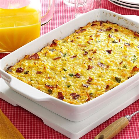 Cheesy Hash Brown Egg Casserole with Bacon Recipe | Taste of Home