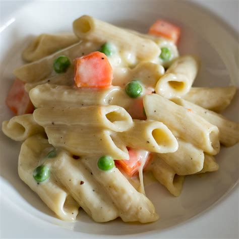 Pasta with White Sauce Recipe with Vegetables - Indian Style