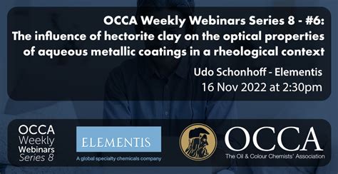 OCCA Weekly Webinar - The influence of hectorite clay on the optical properties of aqueous ...