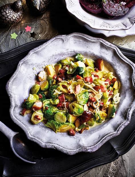 Creamy sprouts with chestnuts and pancetta recipe | Sainsbury's Magazine