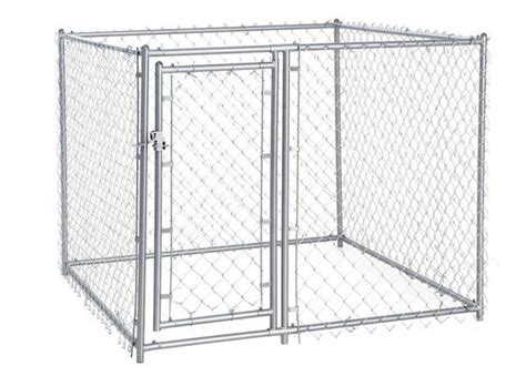 Outdoor Chain Link Dog Kennel 10 X 10 X 6 Feet Classic Galvanized