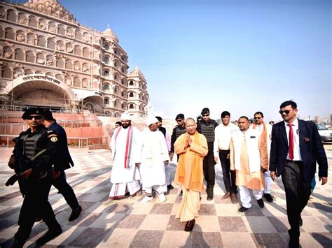 Uttar Pradesh Chief Minister Yogi Adityanath inspects the preparations ...