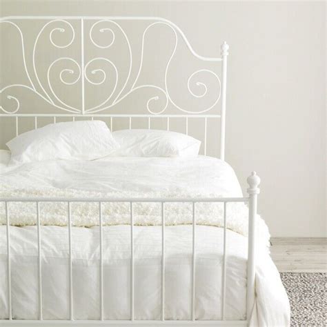 White metal bed frame - standard double LEIRVIK Ikea Bed frame | in ...