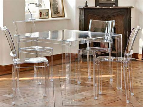 Invisible Table: Design Kartell table, in polymer, 100x100 cm, height ...