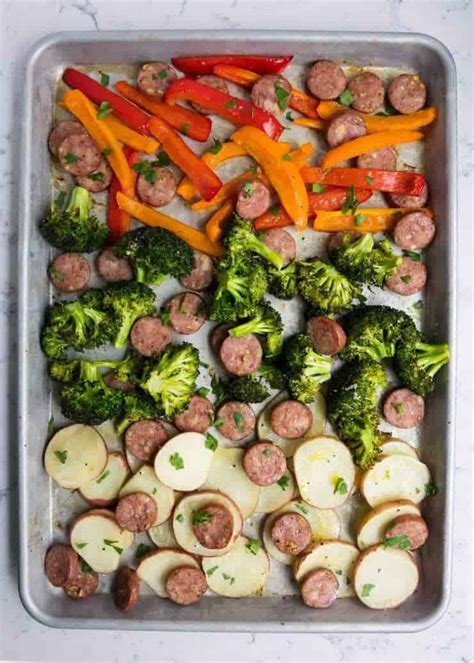 Sheet pan sausage and vegetables - I Heart Nap Time