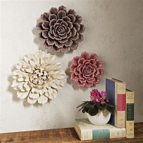 Alt image Ceramic Wall Flowers, Ceramic Wall Decor, Flower Wall Decor ...