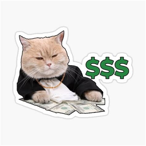 "Business Cat Meme Funny Design" Sticker for Sale by GRAYPics | Redbubble