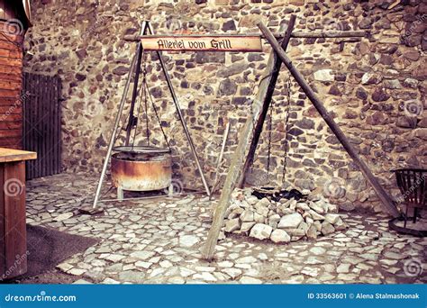 Medieval Fireplace Outdoors Stock Image - Image: 33563601