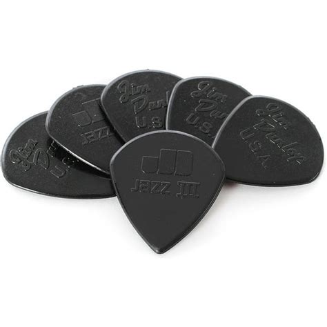 Dunlop Jazz III Guitar Picks - 12-Pack - Black Stiffo - Walmart.com ...