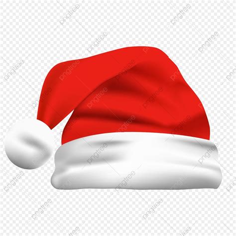 Red Santa Hat Clipart with Transparent Background